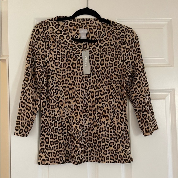 NWT Chicos leopard print top Sz 00 - Picture 1 of 4